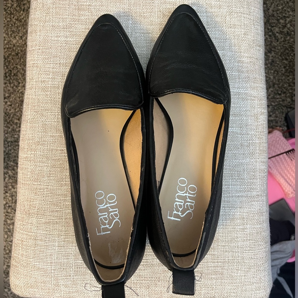 Franco Sarto Leather Pointed-Toe Flats